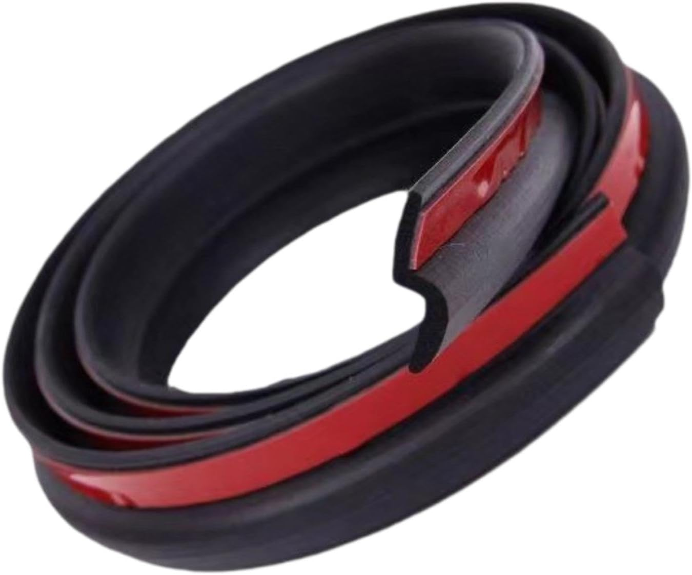 Jicsuxi Car Hood Sealing Strip 13 Ft Automotive Weather Stripping Rubber Seal Strip Black Red image number 4