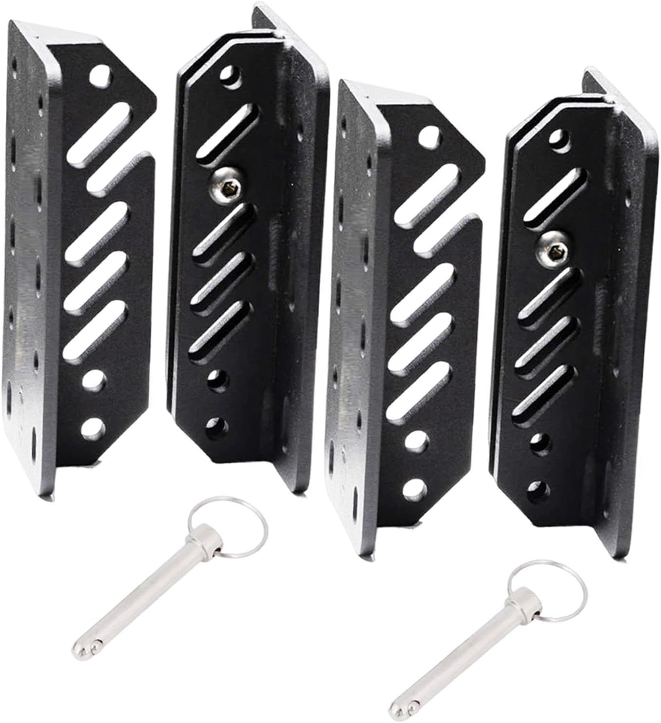 TENOL Awning Bracket Hardware Easy Use Wind Resistant Repair Parts Easy Installation Quick Setup Black Metal Heavy Duty Accessories, 2 Set