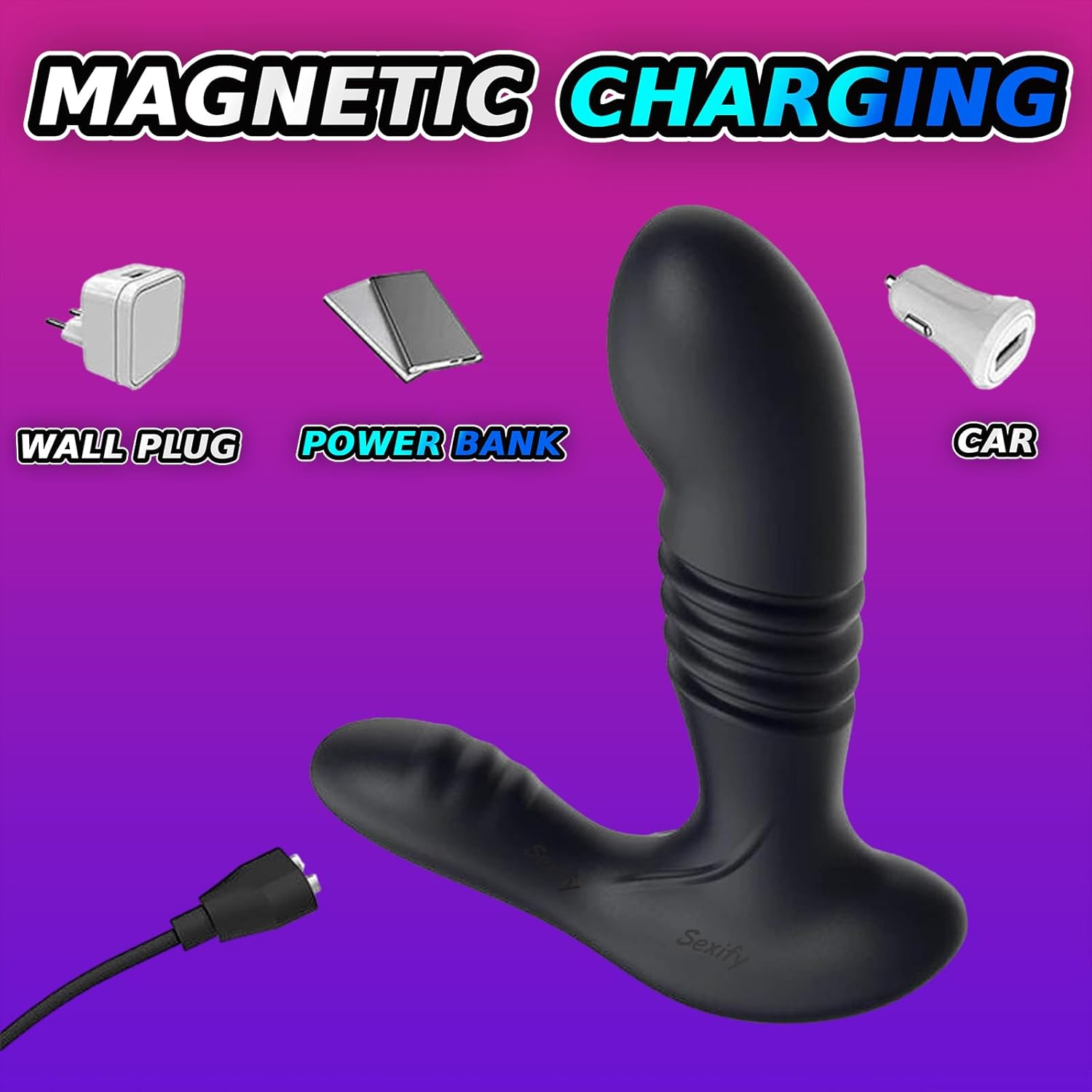 Thrusting Anal Vibrator Prostate Massager - Anal Toy Butt Plug with 3 Thrust & 12 Vibration Modes, Remote Control Anal Male P Spot Prostate Massager Dildo for G-Spot Men Waterproof Adult Sex Toy