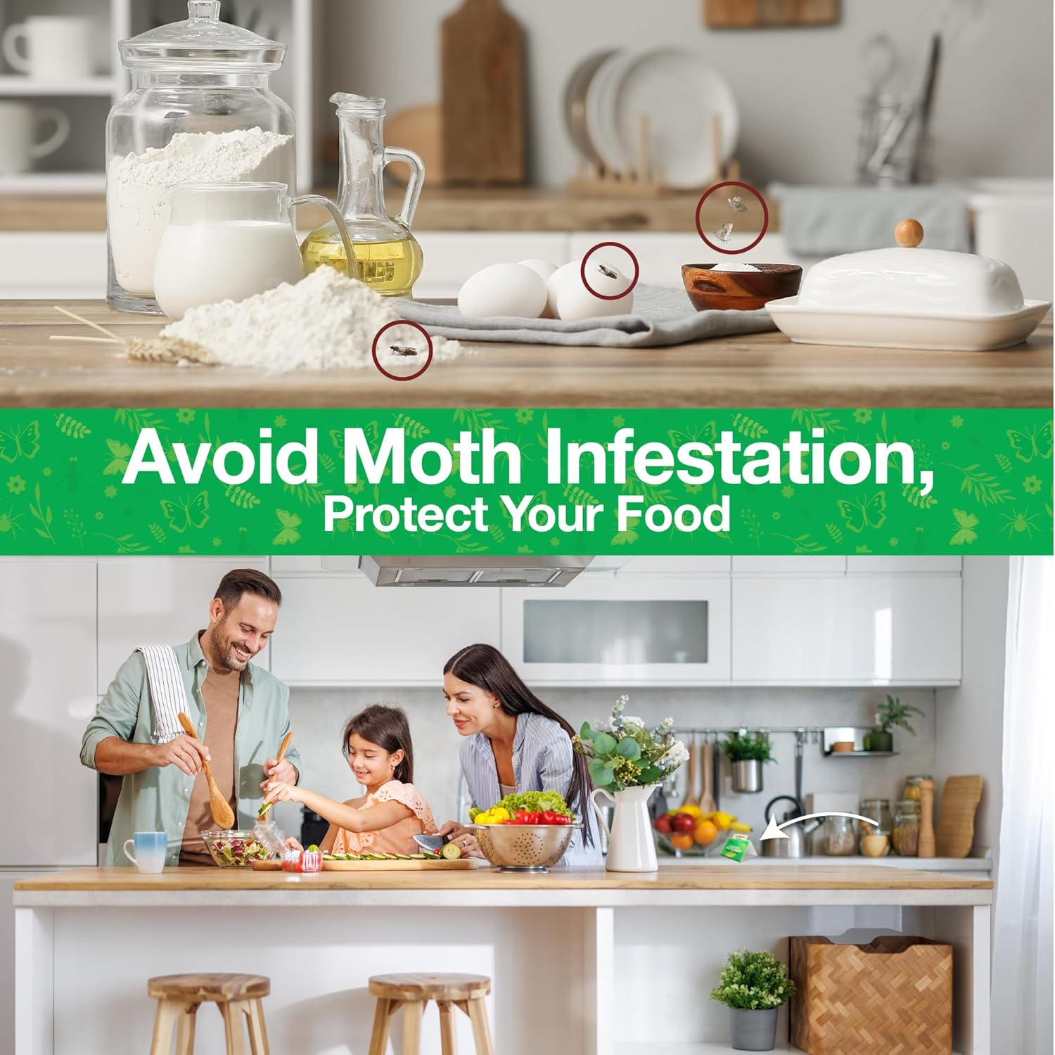 Pantry Moth Traps 8 Pack &ndash; Easy to Use, Long Lasting & Odour-Free - Effective for Dry Goods & Food Storage Areas in Cupboards, Pantries & Kitchen Cabinets image number 2