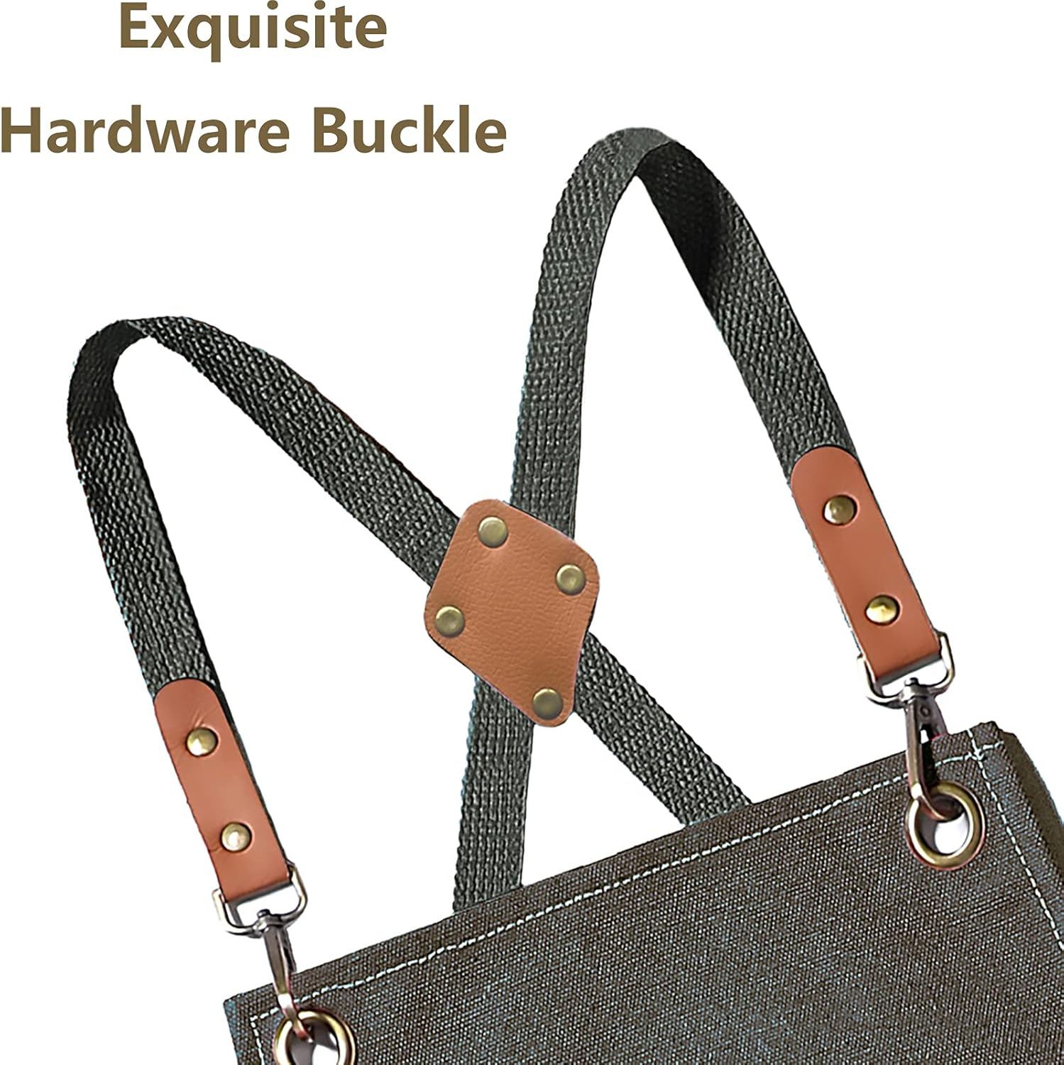 AFUN Chef Aprons for Men Women with Oversized Pockets, 16-Ounce Cotton Canvas Cross Back Heavy Duty Work Apron - Beige image number 4