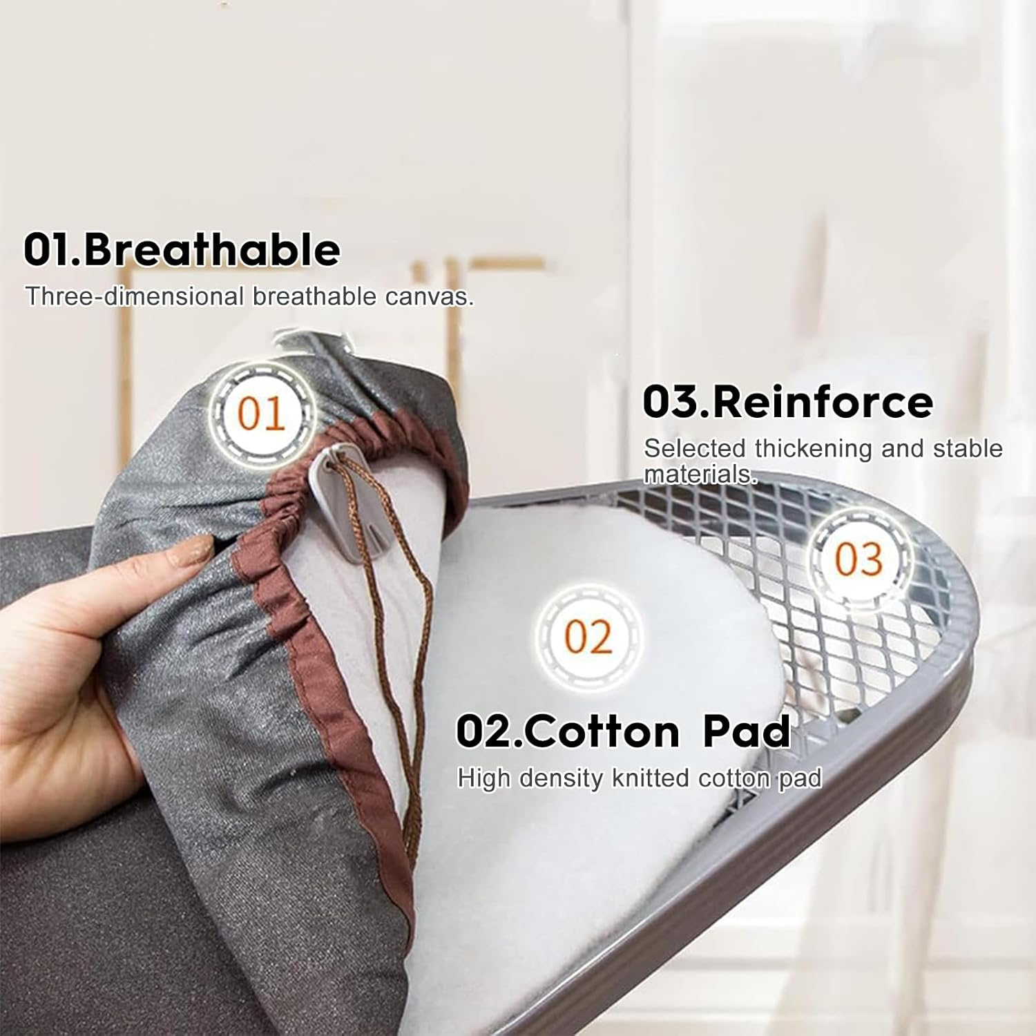 KAIGITE Wall Mounted Ironing Board, 180&deg; Rotatable Hidden Folding Space Saving Ironing Station with Heat Resistant Cover, Compact for Home Apartment Laundry Room image number 2