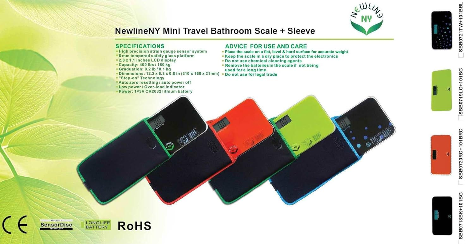 Newlineny Travel Protection Sleeve for 700 Series Mini Bathroom Scale, NY-MSS101-BBL Black with Blue Edges (Case Only, No Scale) image number 6