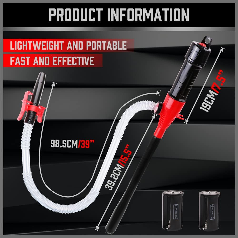 SEDY Electric Hand Pump, Portable Transfer Pump Battery Powered Siphon Liquid Extractor 2.2GPM, for Gasoline Diesel Fuel image number 5