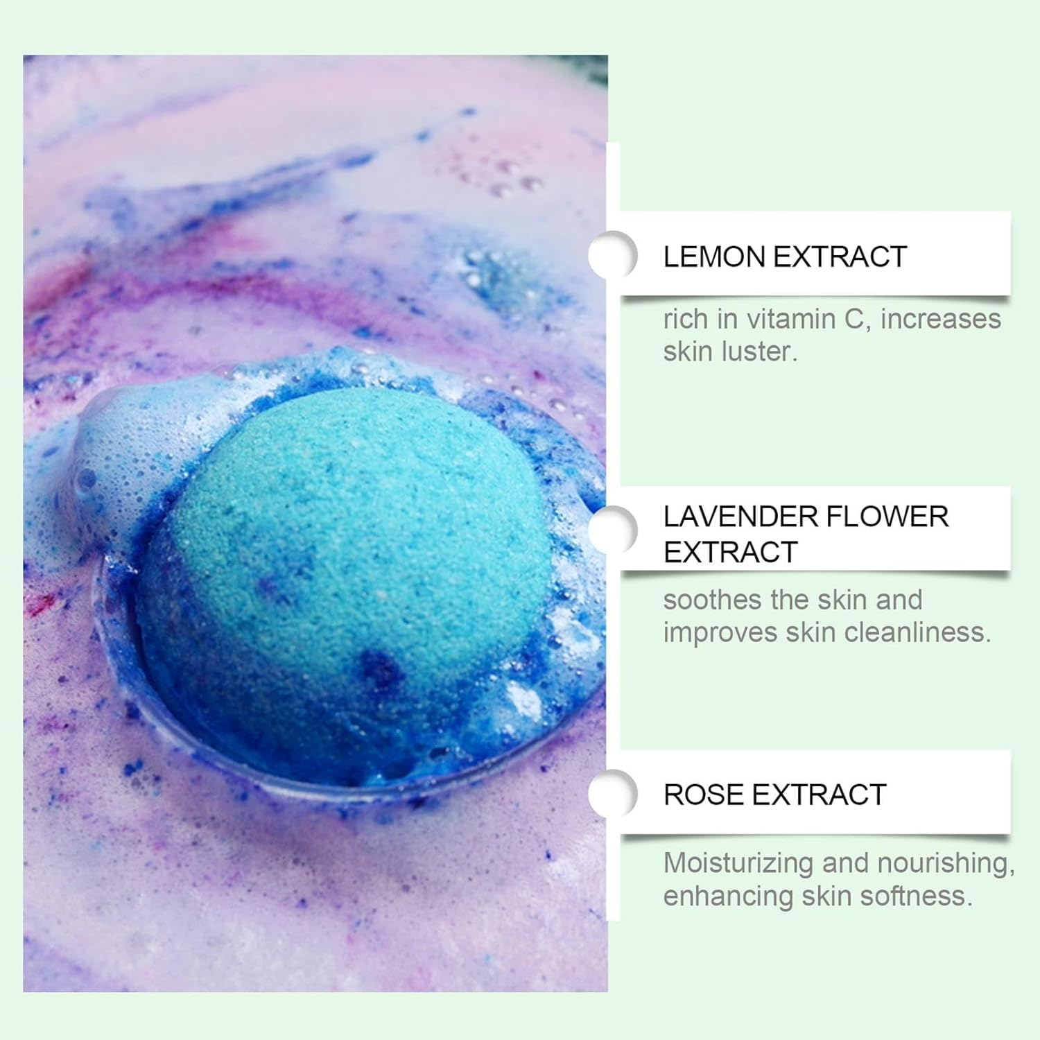 3Pcs Shower Bombs,Fragrance Bath Balls - Long-Lasting Natural Fragrance Bath Balls, Bath Balls for Women Relaxing and Skin Care image number 2