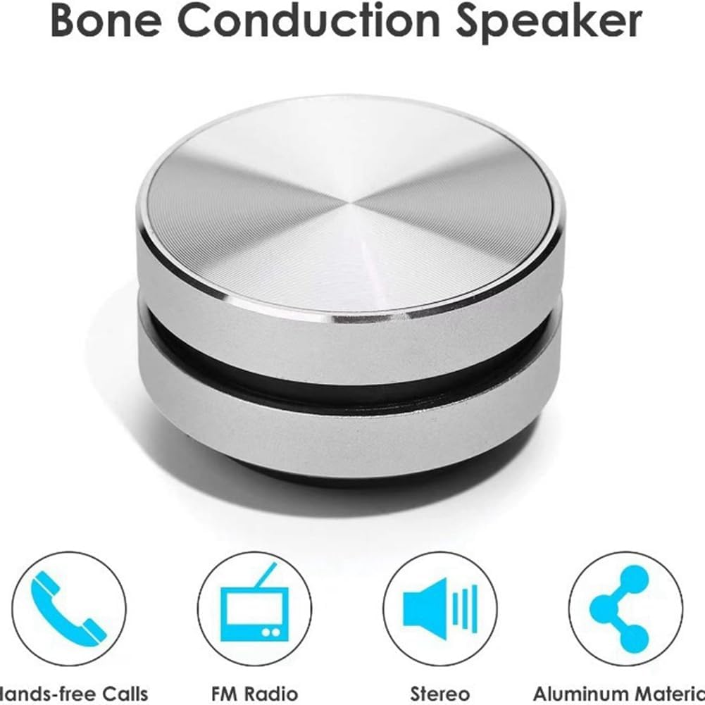 Kaifucy Portable Mini Bluetooth Speaker Turns Anything into a Speaker Wireless Bone Conduction Induction Vibration (Silver) image number 6