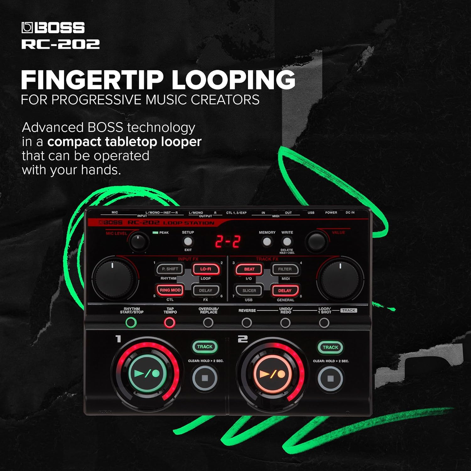BOSS Rc-202 Loop Station, Two Stereo Tracks and 64 Phrase Memories, Audio Connections and Usb & Intensive Fx image number 5