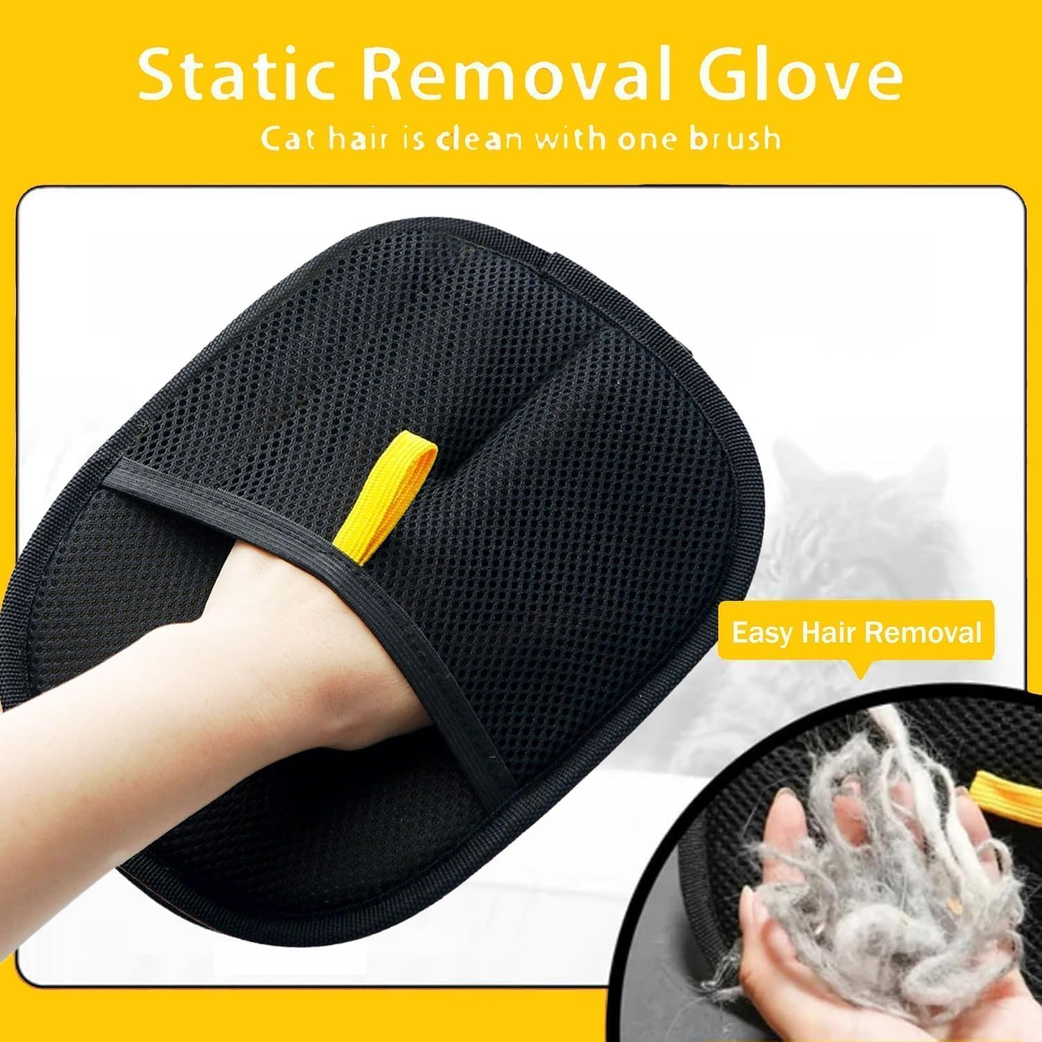 Double-Sided Pet Grooming Glove, 1 Piece Static Double-Sided Grooming Glove,Double-Sided Dog Grooming Glove Static Removal Glove,Pet Removal Glove Static Removal Glove,Static Removal Grooming Glove image number 2
