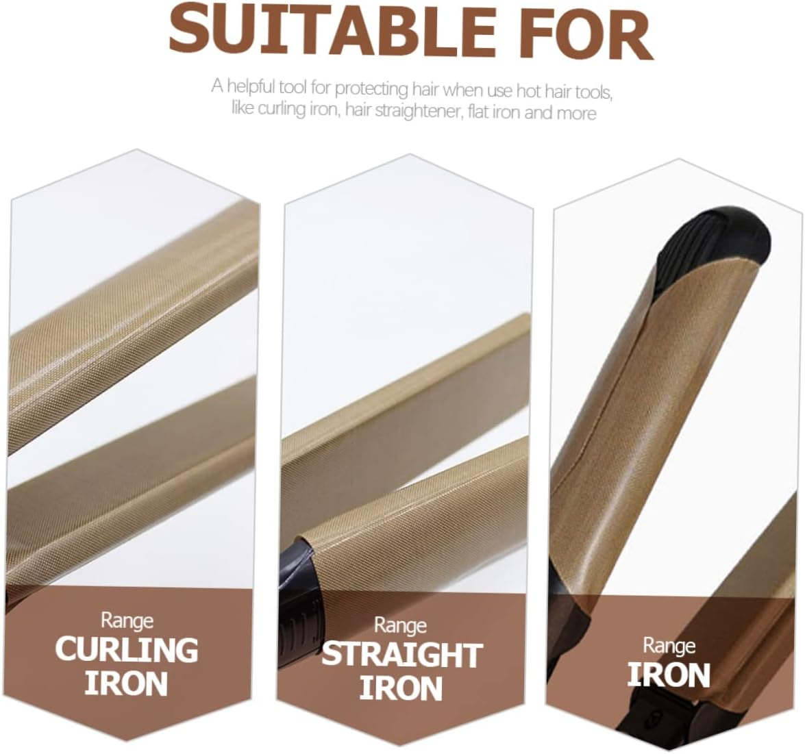 Healeved 10Pcs Insulated Perm Stick Heat Protection Straightener Sticker Fabric Decal for Hair Tools Curling Iron Sticker Heat Resistant Use during Flat Ironing and Curling image number 3