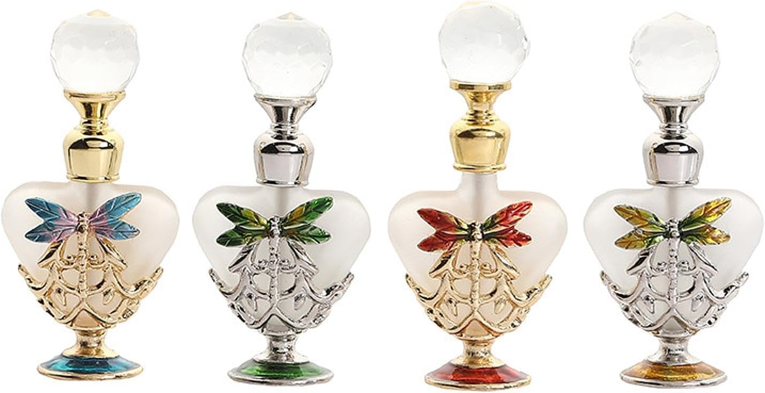 OIIBWQ Decorative Perfume Bottle, Fancy Decorative Travel Bottle, Refillable, Small Leak, Reusable Bottles for Essential Oils In, Blue - Yellow image number 5