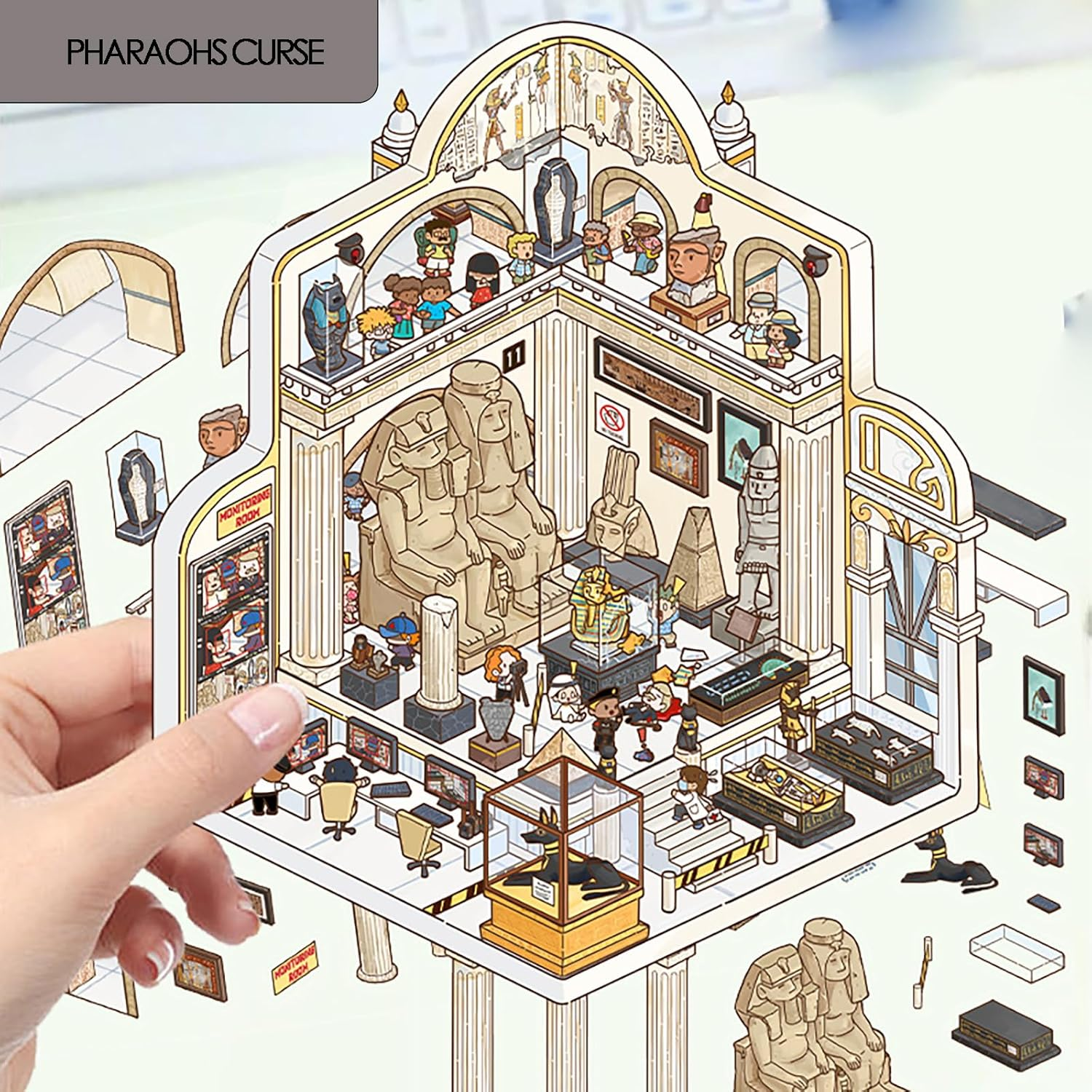 DIY 3D Scene Sticker 6 Sets Make Your Own Mini Mysterious House Stickers for Adults Cute Cartoon Animal Sticker for Adult Relief Stress Pass the Time (Mysterious and Terrifying) - Mysterious And Terrifying image number 3