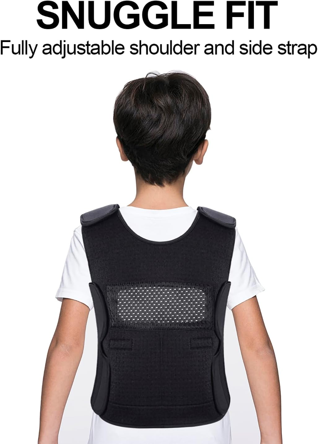 Weighted Vest for Kids with Sensory Issues(Ages 10+, Large) &ndash; Weighted Compression Vest for Children with Autism, ADHD, SPD, Sensory Overload, Includes 3Lbs Removable Weights (Black)
