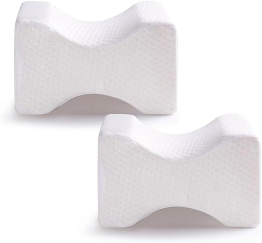 2 Pack Knee Pillow for Side Sleepers &ndash; Memory Foam Leg Pillow for Hip, Sciatica & Lower Back Pain Relief &ndash; between Legs Support Cushion for Pregnancy, Spine Alignment image number 6
