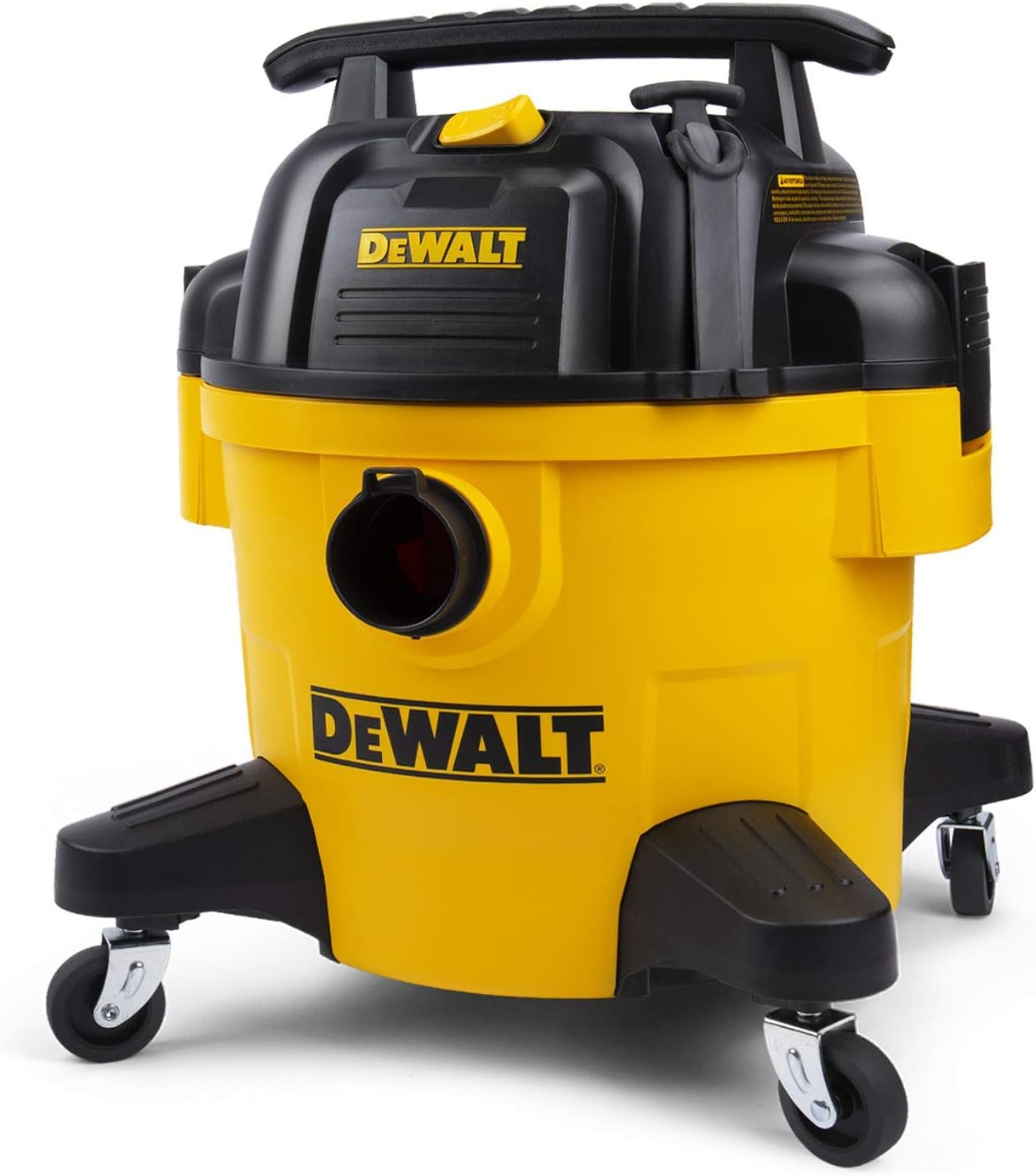 Dewalt 1150W 23L Wet and Dry Vacuum - 4HP Motor Vacuum Cleaner with 2.1M Hose with 4 Nozzle Attachments - Heavy Duty Casters and Large Capacity Polyurethane Tub - DXV23P