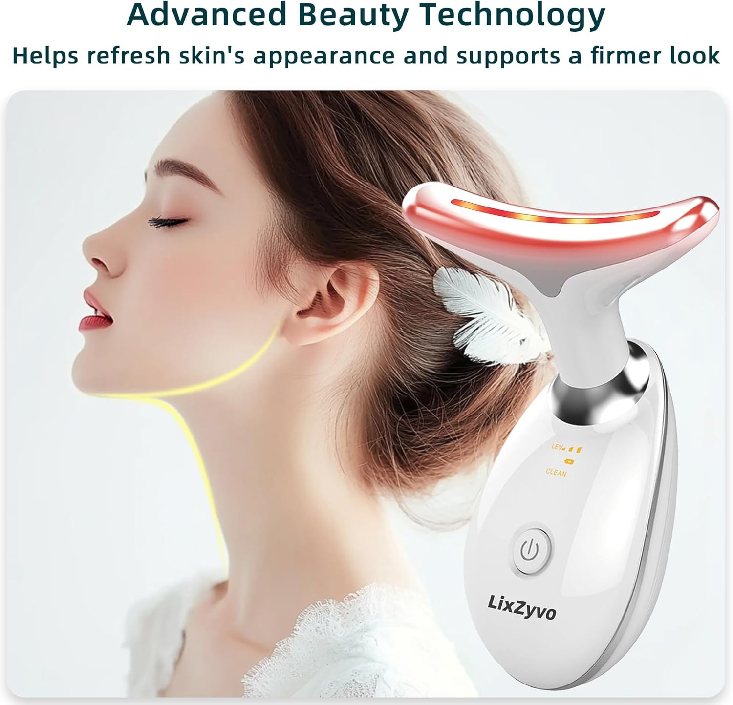 7-Color LED Beauty Device, Advanced Beauty Technology, Soothing Thermal Care, Smart Skin-Touch Sensor, Facial Massager, Electric Face Massager, Facial Device, Face Lifting Device