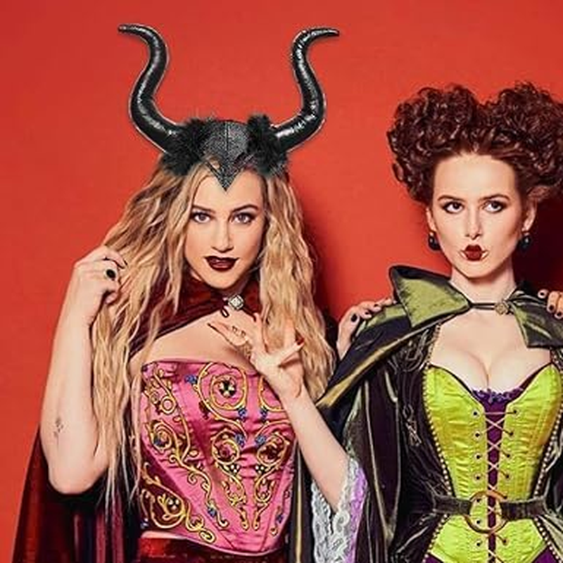 Devil Horn Headband Demon Headband Horns Headpiece Halloween Cosplay Party Photo Props Headband Costume Accessory image number 3