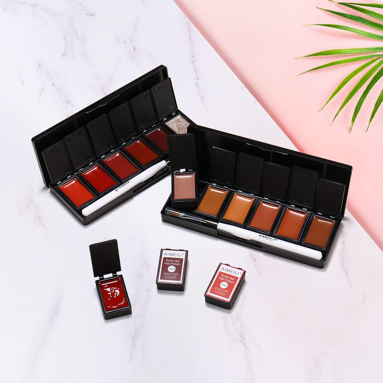 AIMEILI Solid Gel Nail Polish 12 Colours Solid Nail Gel UV LED Soak off Solid Cream Gel Polish - Set3 image number 6