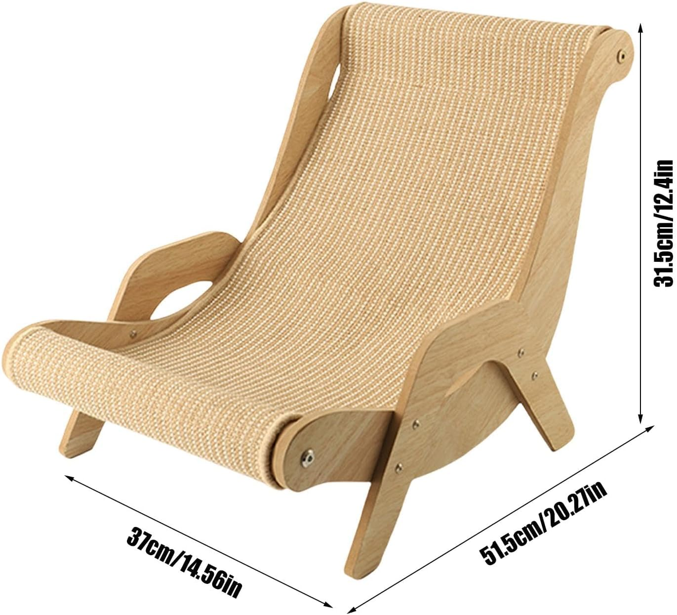Cat Scratcher Lounge Bed, Kitten Recliner Sofa,Wooden Scratch Pad, Natural Sisal Cat Scratch Mats, Cozy Pet Chair (53X32X31 Cm) for Play & Rest (Sisal Bed) image number 1
