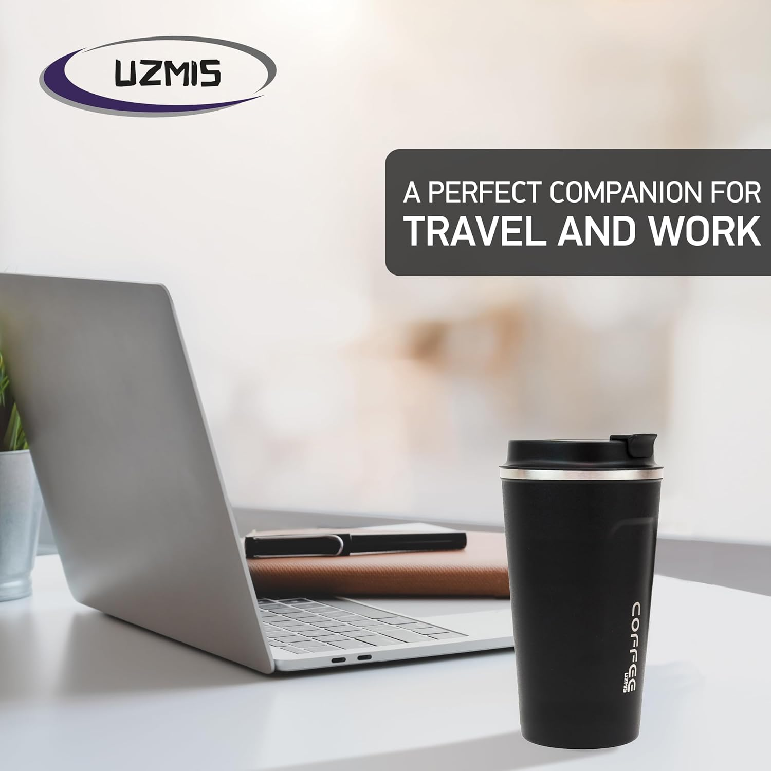 Coffee Cup, Stainless Steel Insulated & Reusable Travel Mug with Leak Proof Lid, Eco-Friendly Coffee Mug for Hot, Cold Drinks (Black - 510Ml) image number 1