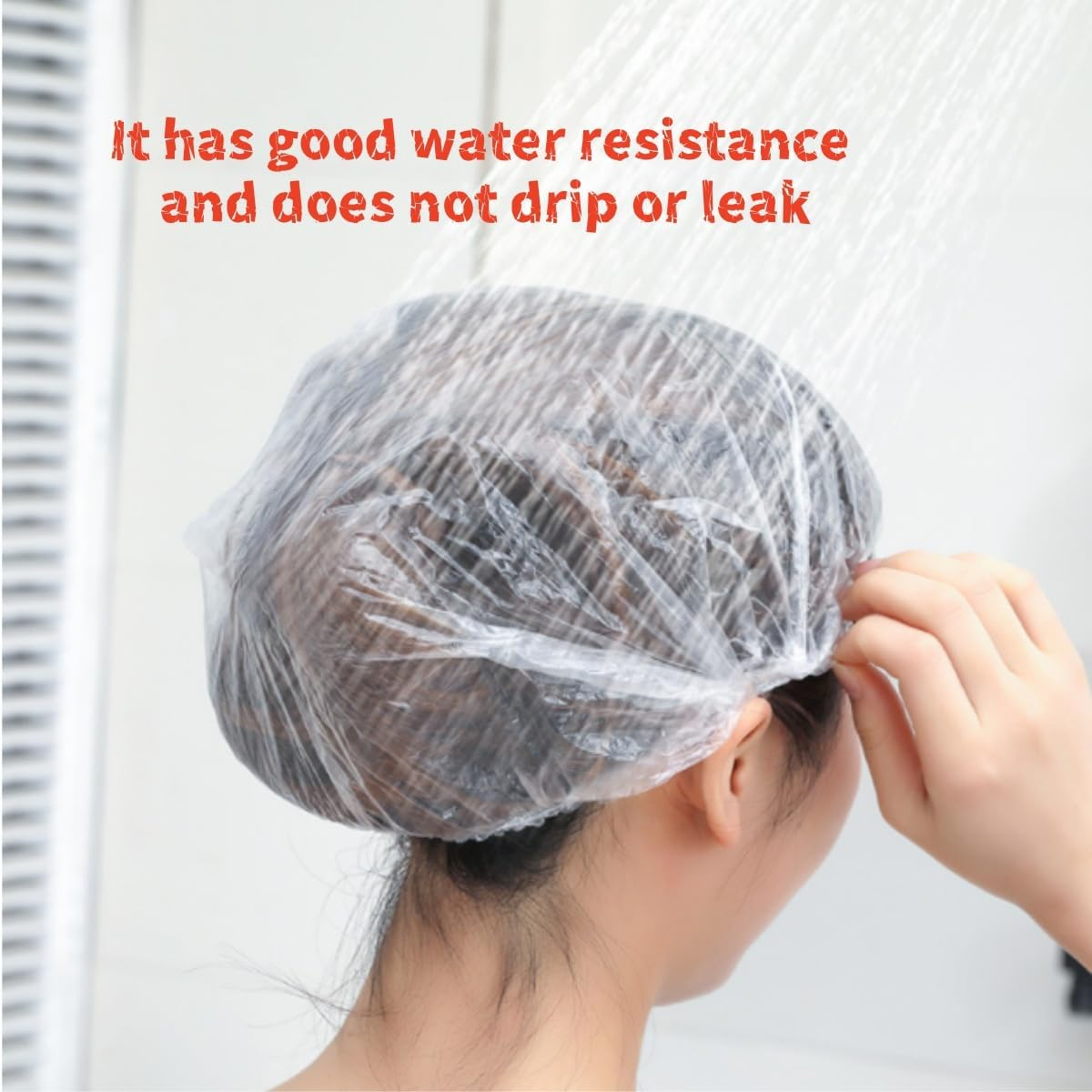 100 Reusable Zxjsisy Transparent Waterproof Shower Caps, Suitable for Women, Hair Care, Spa, Home Use, Portable Travel image number 4