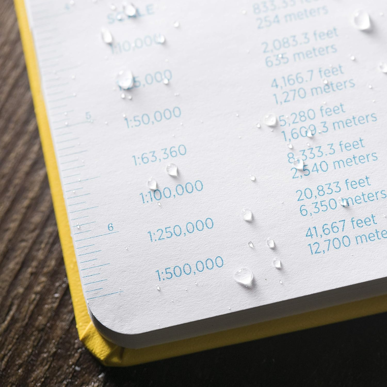 Rite in the Rain Weatherproof Hard Cover Notebook, 4.75" X 7.5", Yellow Cover, Journal Pattern (No. 390F) image number 5