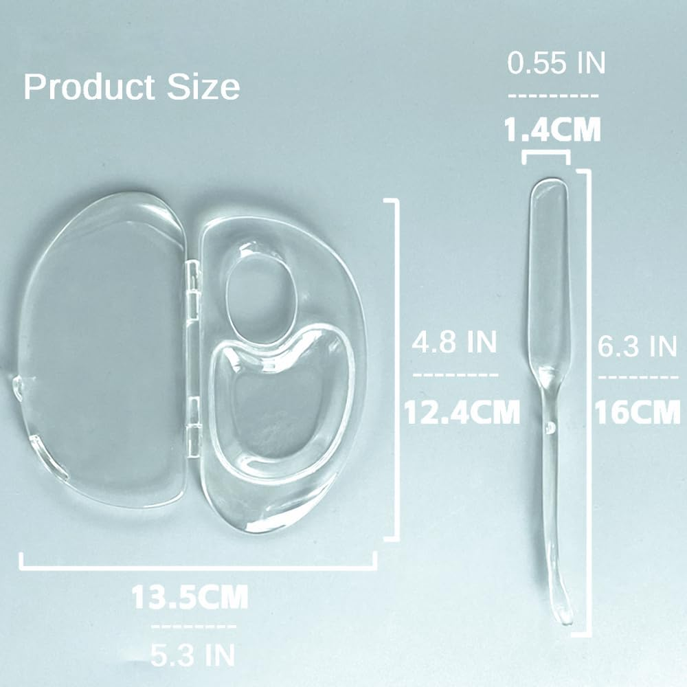 180 Degree Handheld Folding Acrylic Makeup Mixing Palette with Transparent Spatula and Felt Bag for Mixing Eyeshadow Liquid Foundation Cosmetic Pigment, and More