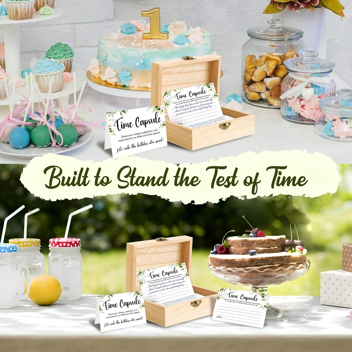 Time Capsule Box 1St Birthday - Baby Time Capsule for First Birthday Party Games, Keepsake Gifts for Babies Girl image number 3