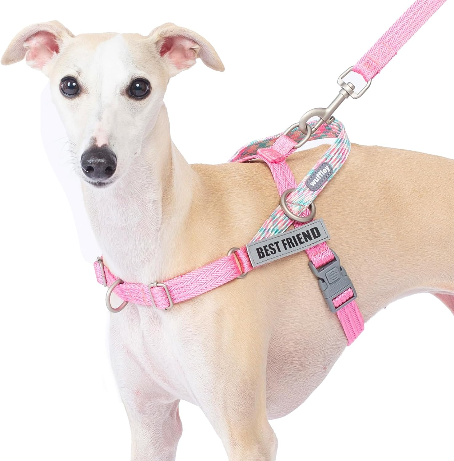 Dog Harness and Lead Set, No Pull Harness for Dogs, anti Pull Harness with Handle and 2 Patches, Reflective Lightweight Pet Harness for Outdoor Training Walking and Running (Black, XS)