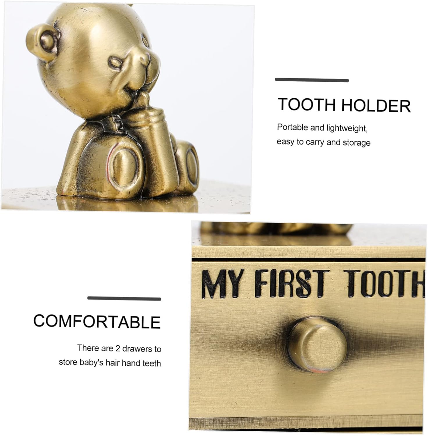 Sosoport Boys and Girls Deciduous Teeth Storage Box Teeth Keepsake Box for Fetal Memory in Style for Newborn image number 4