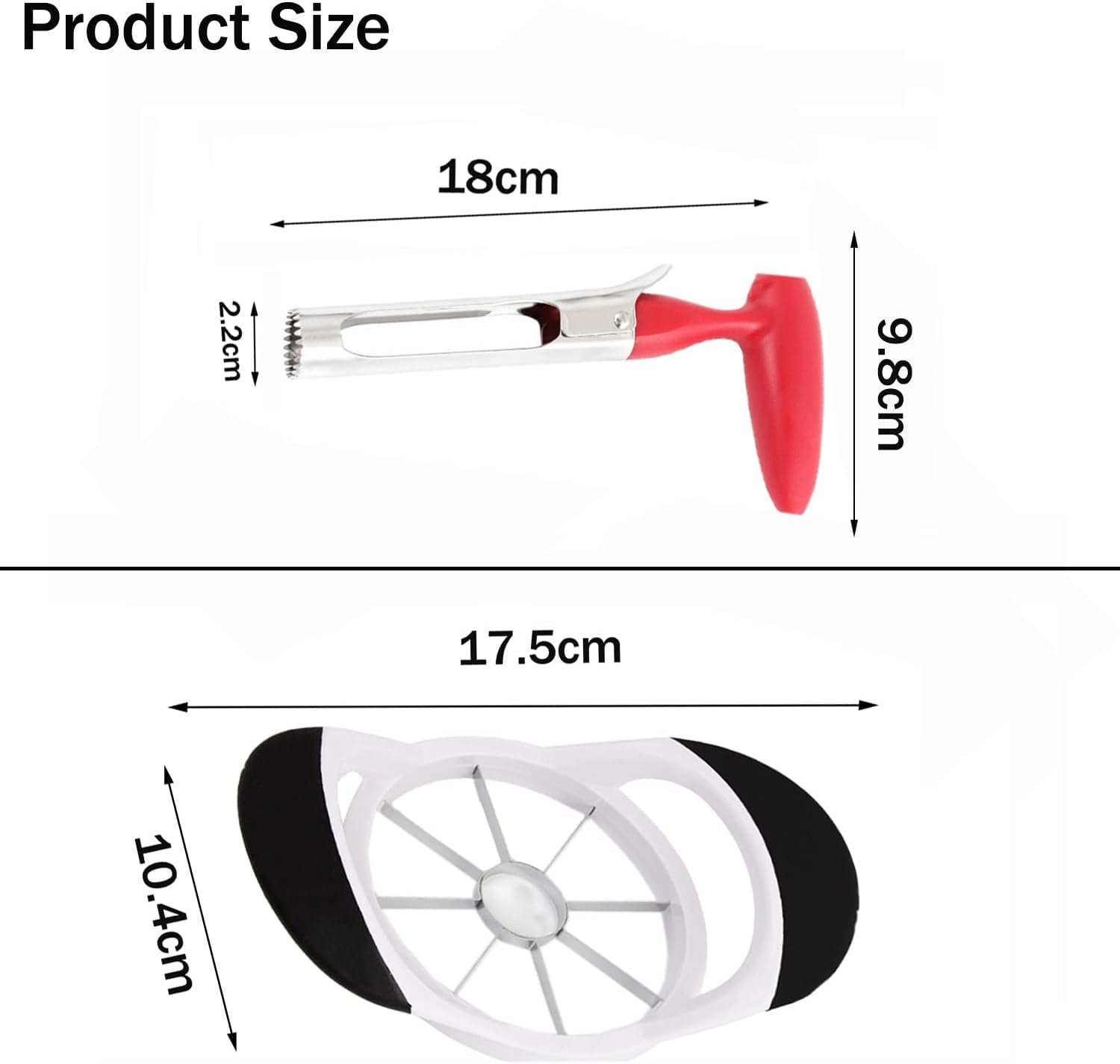 Apple Corer, 8 Blade Apple Slicer and Corer, Fruit Cutter, Apple Divider, Stainless Steel Slicer, Seeder Core Remover Tools Kit for Fruits, Vegetables, Pear, Ergonomic Handle, Easy Grip image number 6