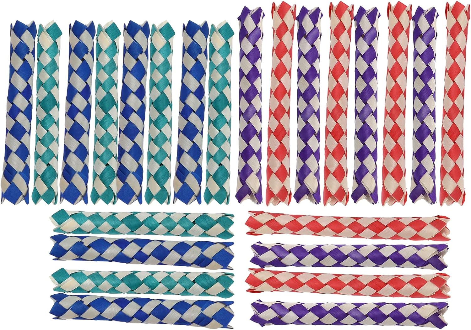 Domary 24Pcs Finger Traps Birds Parrots Chew Toy Chinese Bamboo DIY Kids Parties image number 4