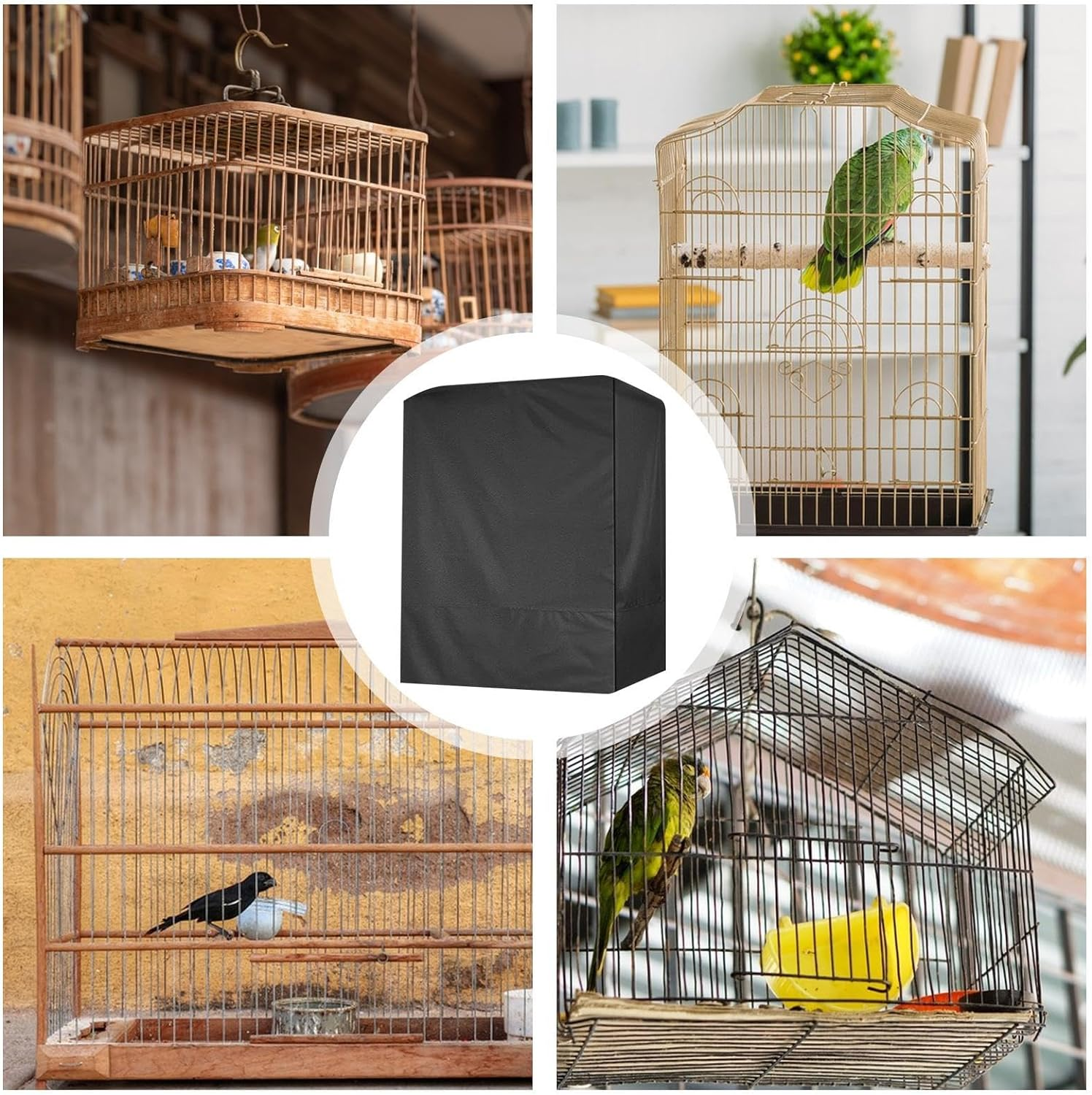 Bird Cage Covers for Night | Waterproof Dustproof Oxford Cloth Cage - Adjustable Protective Night with Two Handle Top Design, Bird Cage Supplies for Cats, Mink - 66X48X102Cm image number 6