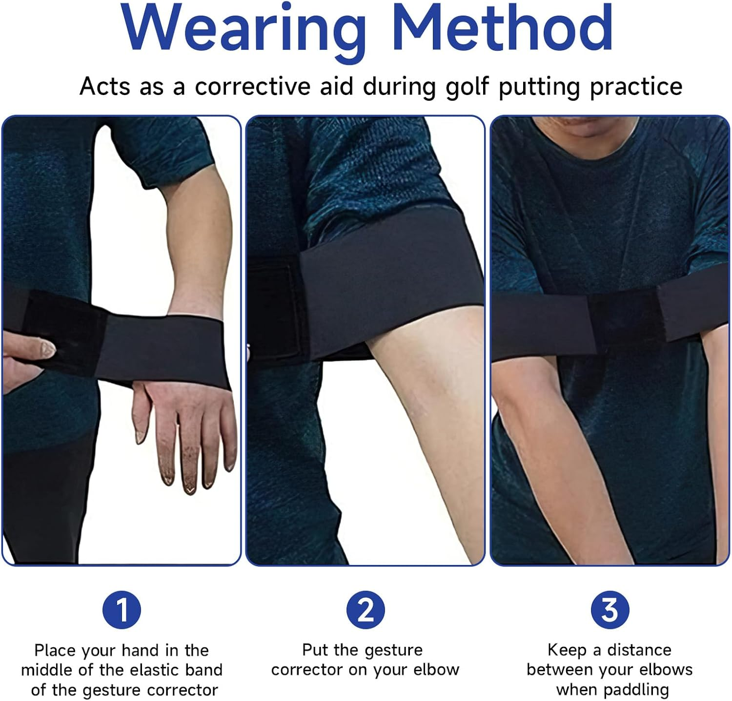 Golf Swing Training Armbands - 3 Pieces Elastic Golf Training Aids to Improve Swing Posture for Sports, Fitness and Outdoor Activities for Beginners and Professionals image number 6