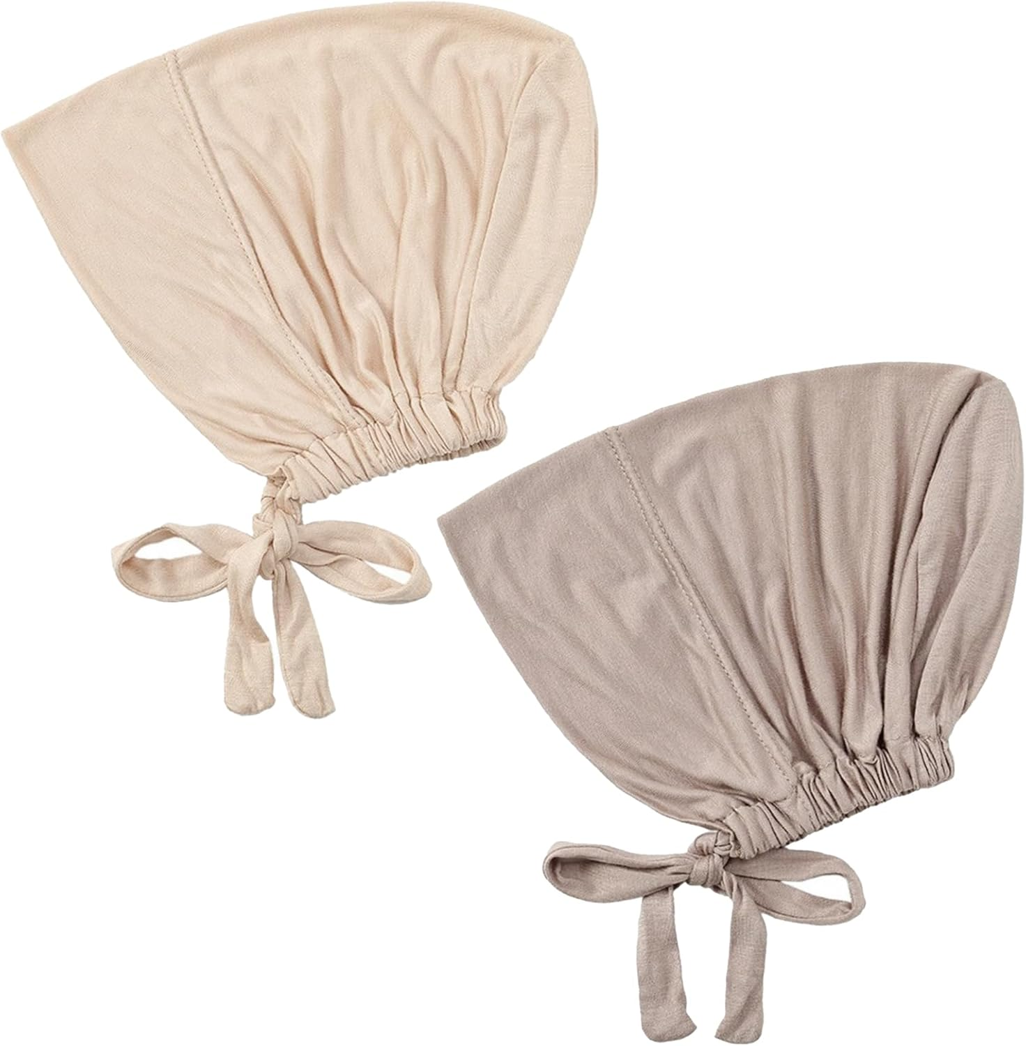 CENZICOM Women'S Hijab under Cap with Tie Back Closure, 2 Pack, Islamic Head Scarf - Yellow+Pink image number 3