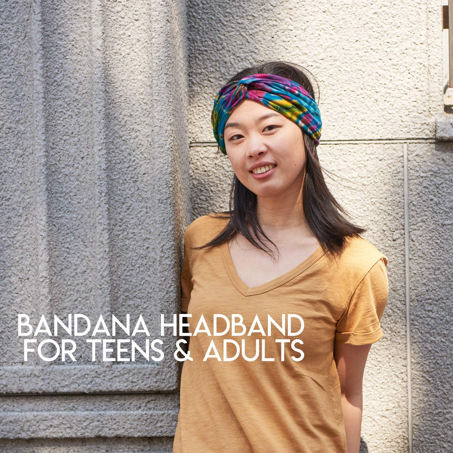 Women'S Boho Tie Dye Headband - Fashion Bandanas Turban Headwrap Twist Knot Hippie Hairband Hair Wrap D - A image number 3