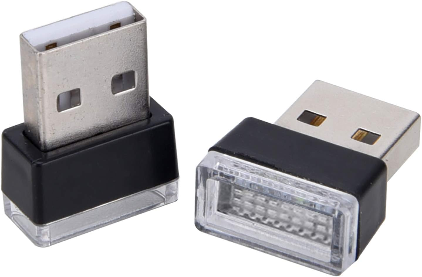 Febrytold 4Pcs Blue USB Car Interior Atmosphere Lamps, Universal Mini Led USB Lights for Car Decoration, Lighting image number 1