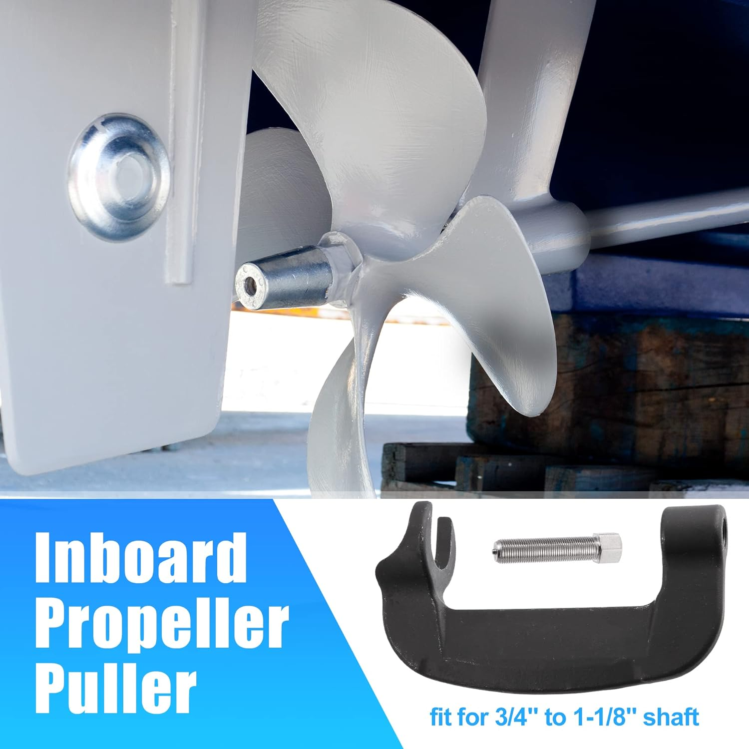 X AUTOHAUX Inboard Propeller Puller C Clamp Puller for Ski & Wakeboard Surf Propellers Fits 3/4" to 1-1/8" Shaft image number 4