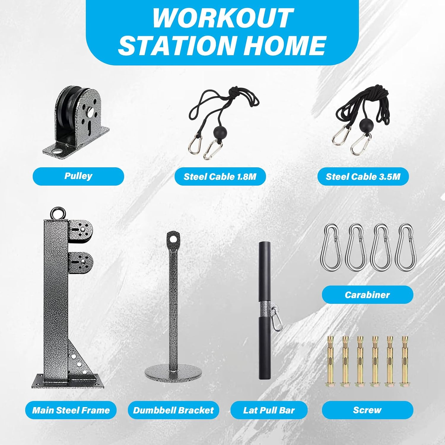 Youngly LAT Pull down Wall Pulley Cable Machine Strength Workout Equipment Home Gym