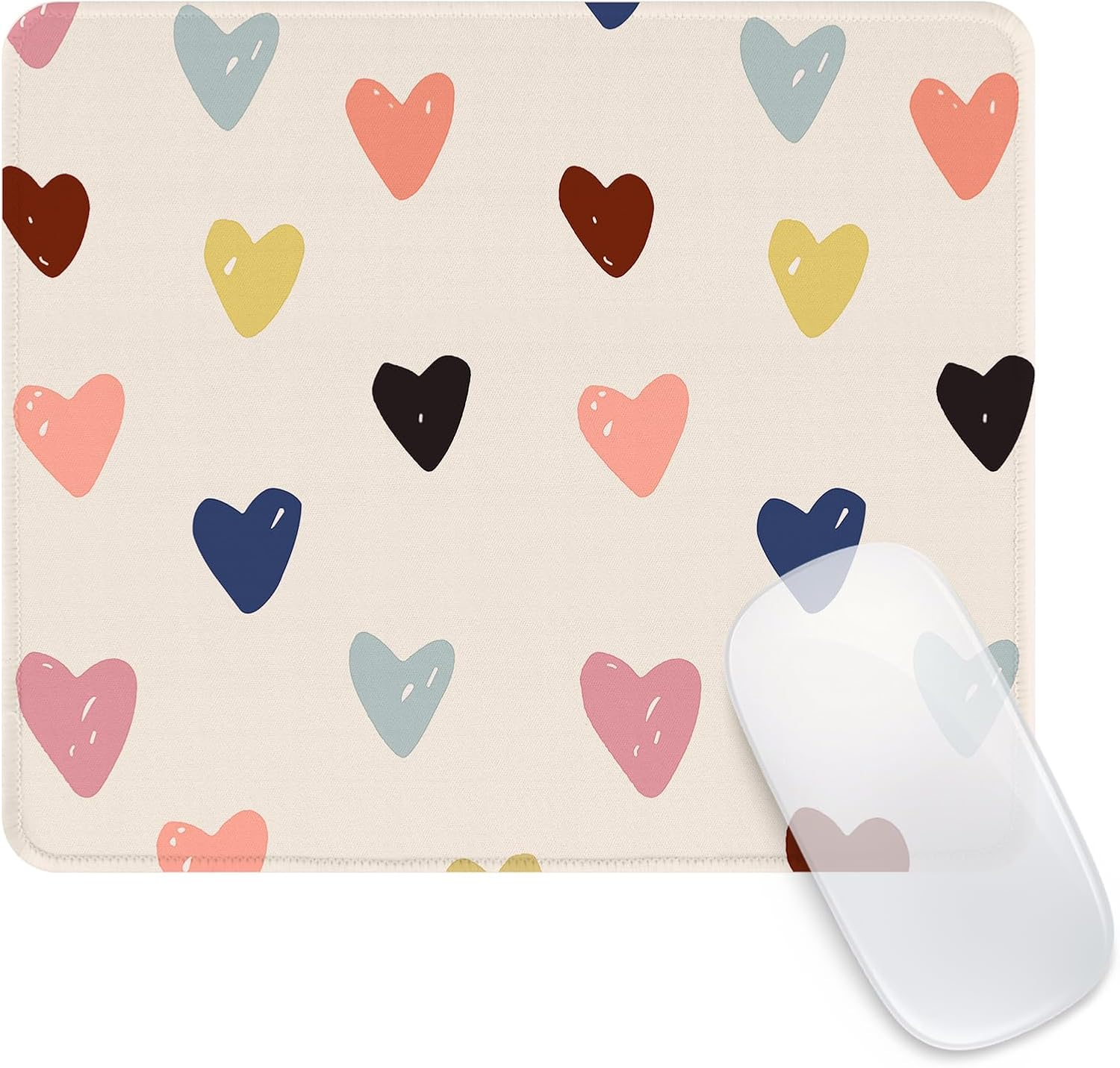 Ksriylm Mouse Pad,Cute Colorful Flowers Mouse Pad,Mouse Mat Square Waterproof Mouse Pad Non-Slip Rubber Base Mouse Pads for Office Laptop, 9.5"X7.8"X0.12" Inch