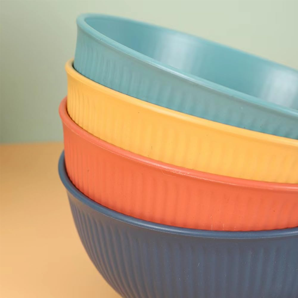 Unbreakable Cereal Bowls 24 Oz -Reusable Wheat Straw Fiber Lightweight Bowls Set - Dishwasher & Microwave Safe - Perfect for Snacks,Cereal, Ice Cream,Soup, Rice Bowls 4 Pack image number 6