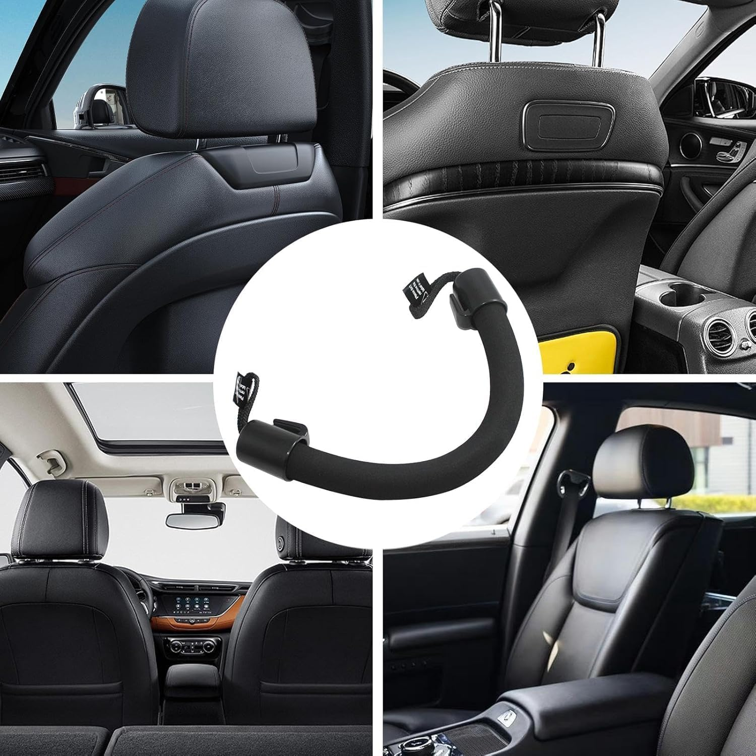 1Pcs Grab Handles for Elderly & Kids - Portable Assist Car Handle with Stable Safety Grip, 19.5/17.6/4.8 Inches Armrest Support for Vehicle, Chair & Mobility Aid (Black) image number 5