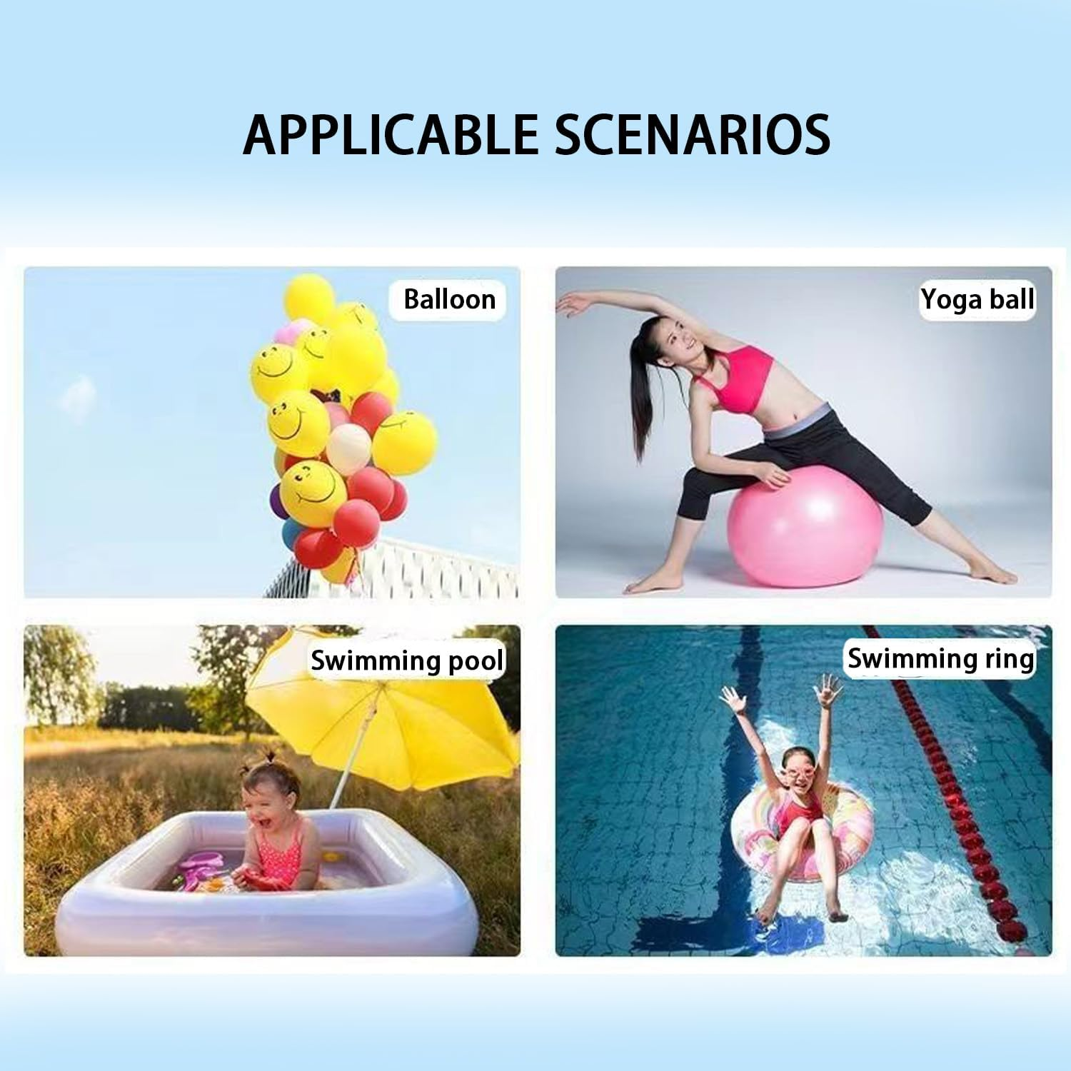 Portable Foot Air Pump with Hose,Effort Saving Manual PVC Air Pump,Suitable for Sports Balls, Mattresses,Inflatable Boats,Fitness Balls, Balloons,And Swim Rings image number 3