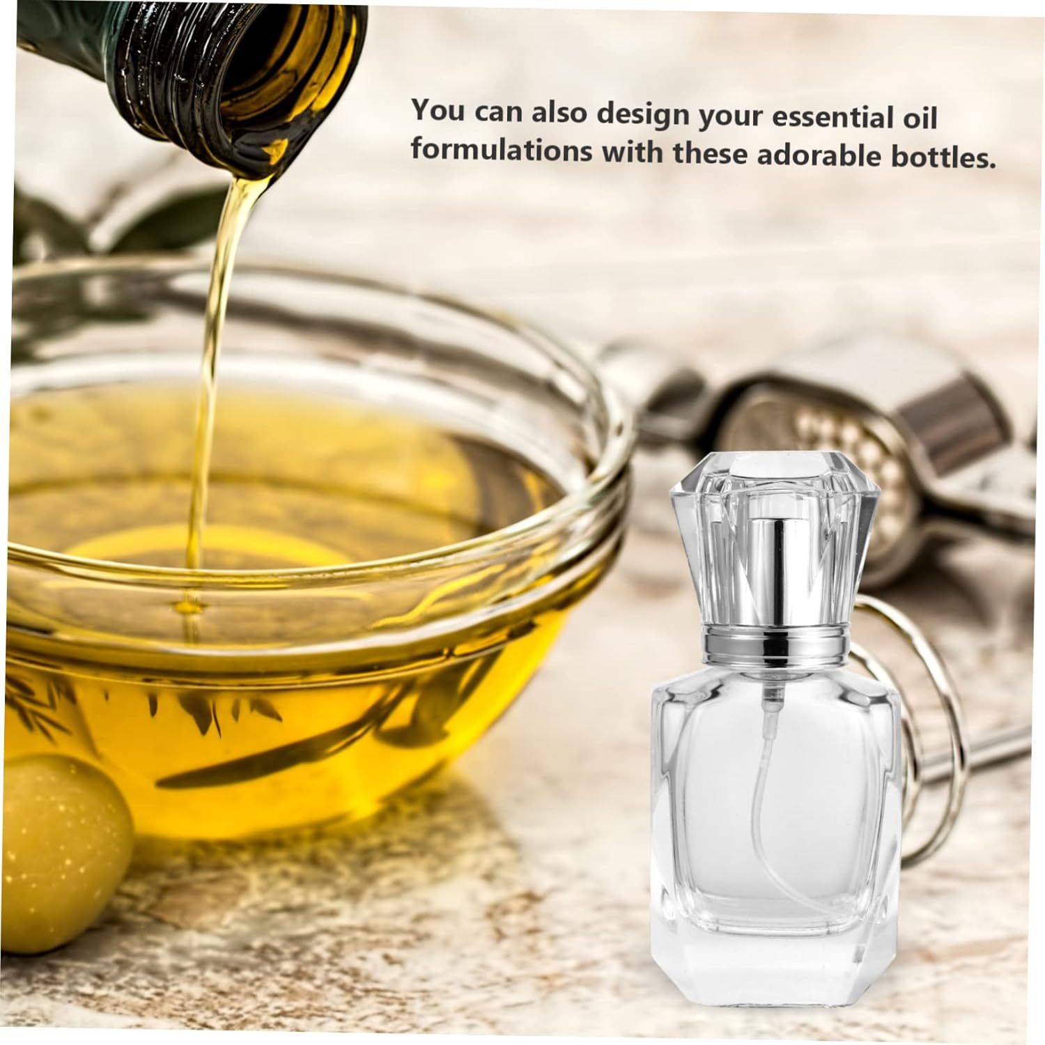 LALADEFIEE 2Pcs Refillable Glass Perfume Atomizer Spray Bottles Compact Travel Fragrance Containers for Essential Oils and Perfume image number 1