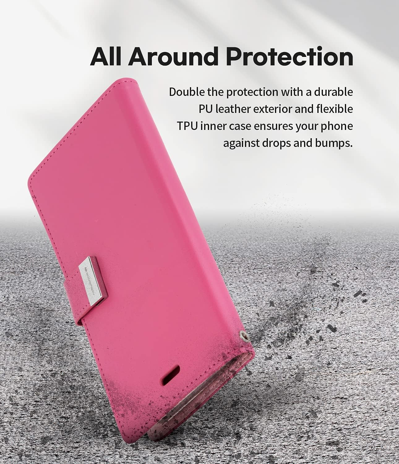 Rich Diary Case for Iphone 13 Mini - Hot Pink - Black image number 3