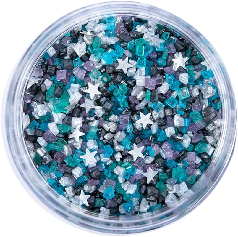 Sprinks Galaxy Glitz Sprinkles - Edible Cake Sprinkles | Cupcake Sprinkles | Galaxy Sprinkles | Space Sprinkles | Star Sprinkles | Coloured Sugar Crystals | Baking Sprinkles | Cake Decorating 500G