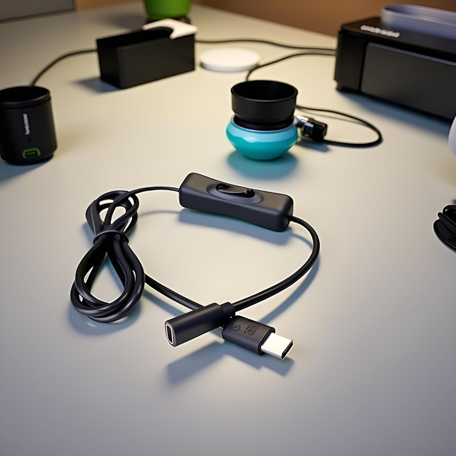 Black USB C Extension Cable with On/Off Switch Perfect for Charging and Data Transfer on Any Type C Device Type C Male to Female Cable Home Audio Accessories Cables and Interconnects