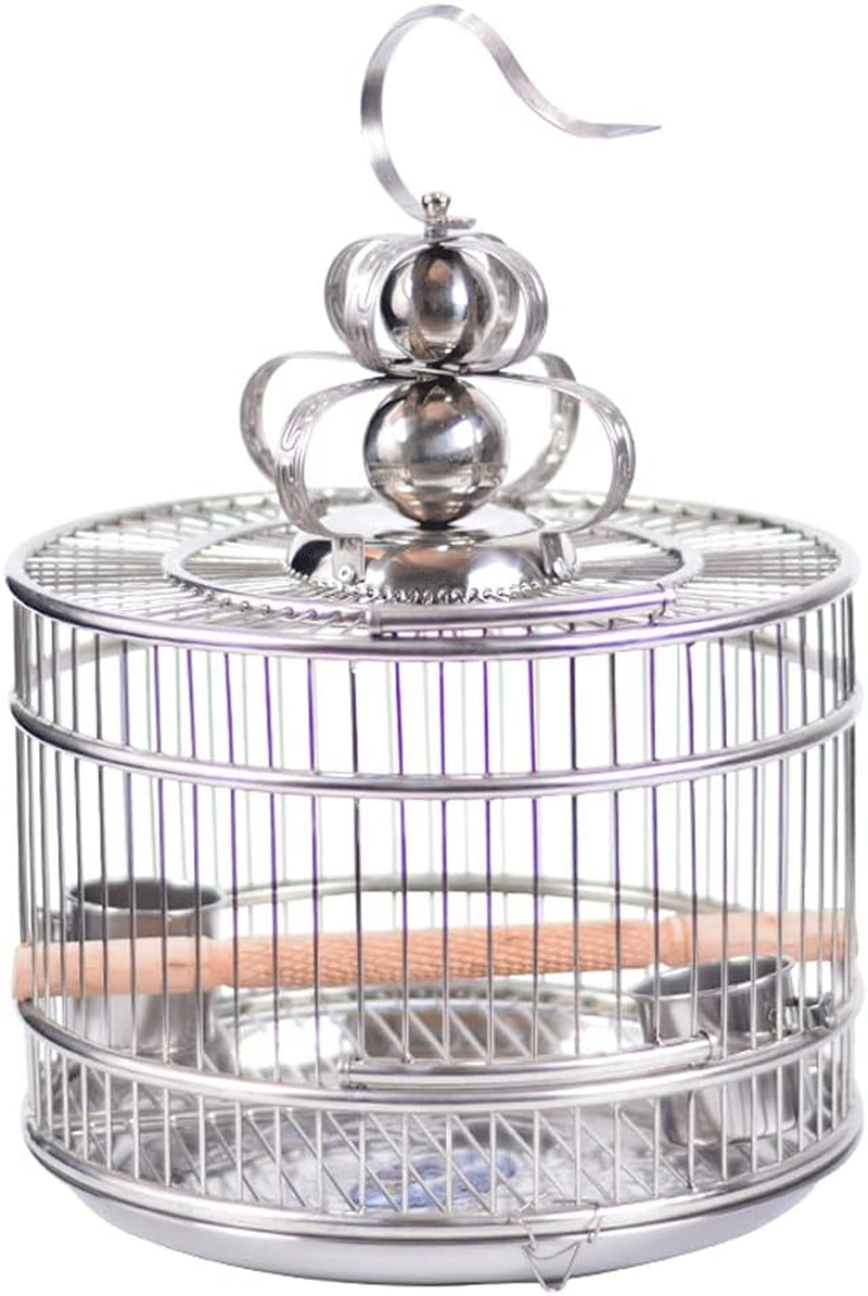 Bird Cage Stainless Steel Bird Cage Lightweight Bird Carrier for Parakeets Finches Canaries Small Quaker Parrots Cockatiels Budgie Green Cheek for Small Exotic Birds and Canaries Garden Decor image number 3