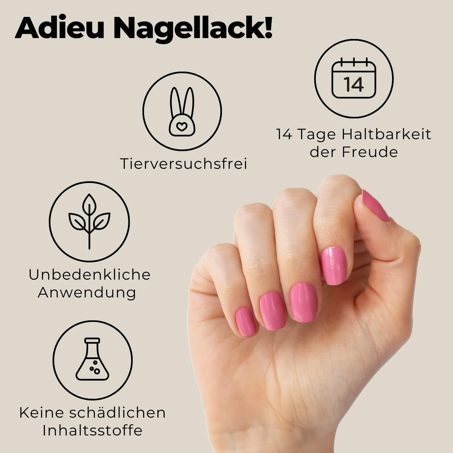 Miss Sophie First Kiss Nail Wraps 24 Ultra Thin Self-Adhesive Long-Lasting Pink Nail Foils - Black Velvet image number 6