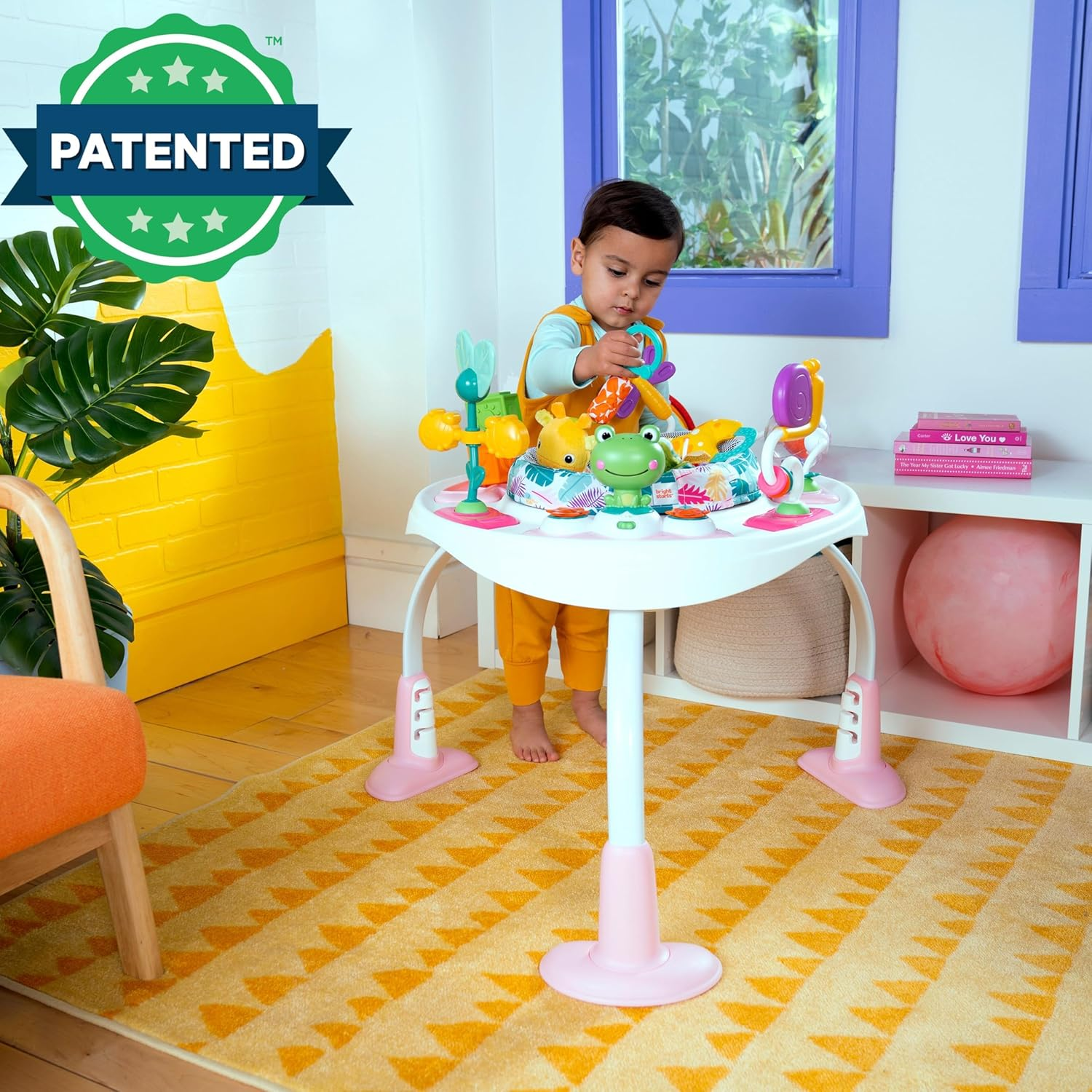 Bright Starts Bounce Bounce Baby 2-In-1 Activity Jumper & Table - Playful Palms image number 3