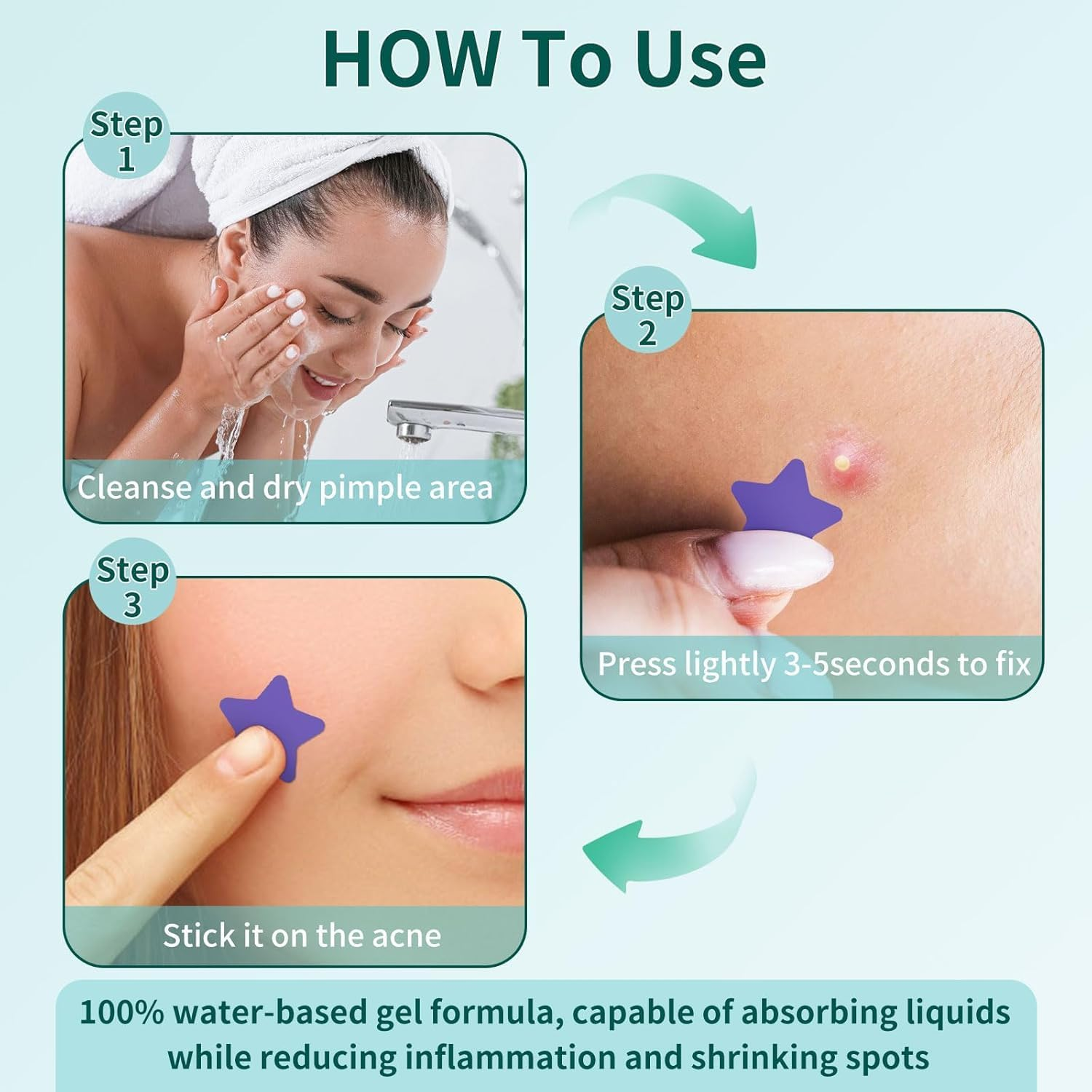 Pimple Patches - Coloured Star Hydrocolloid Acne Patches for Makeup & Cover | Blemish Absorbing Spot Treatment Stickers | Invisible Xmas Gift (5 Sheets, 255 Pcs) image number 6